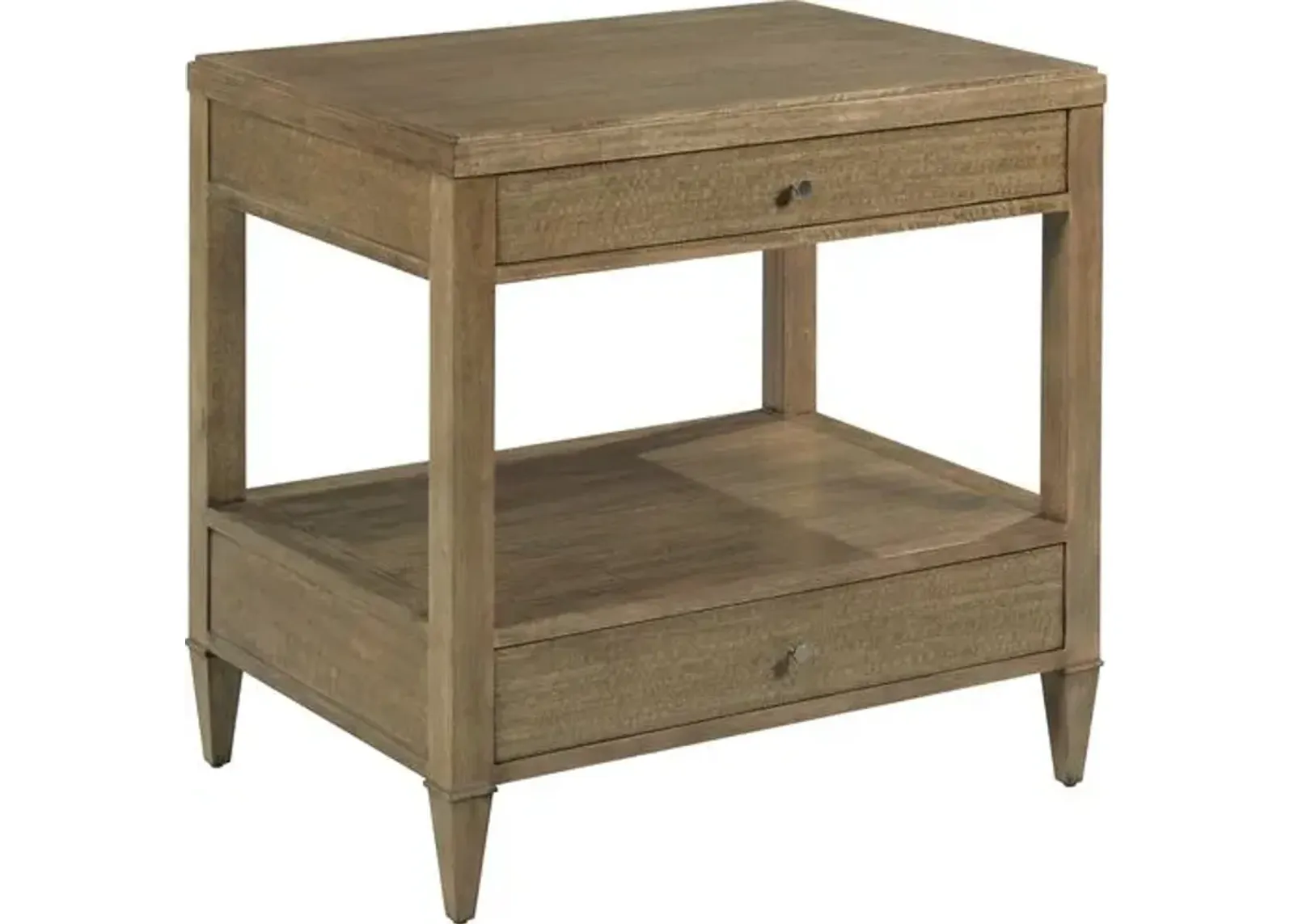 Dotty Bedside Table - Natural/Nickel - Brown