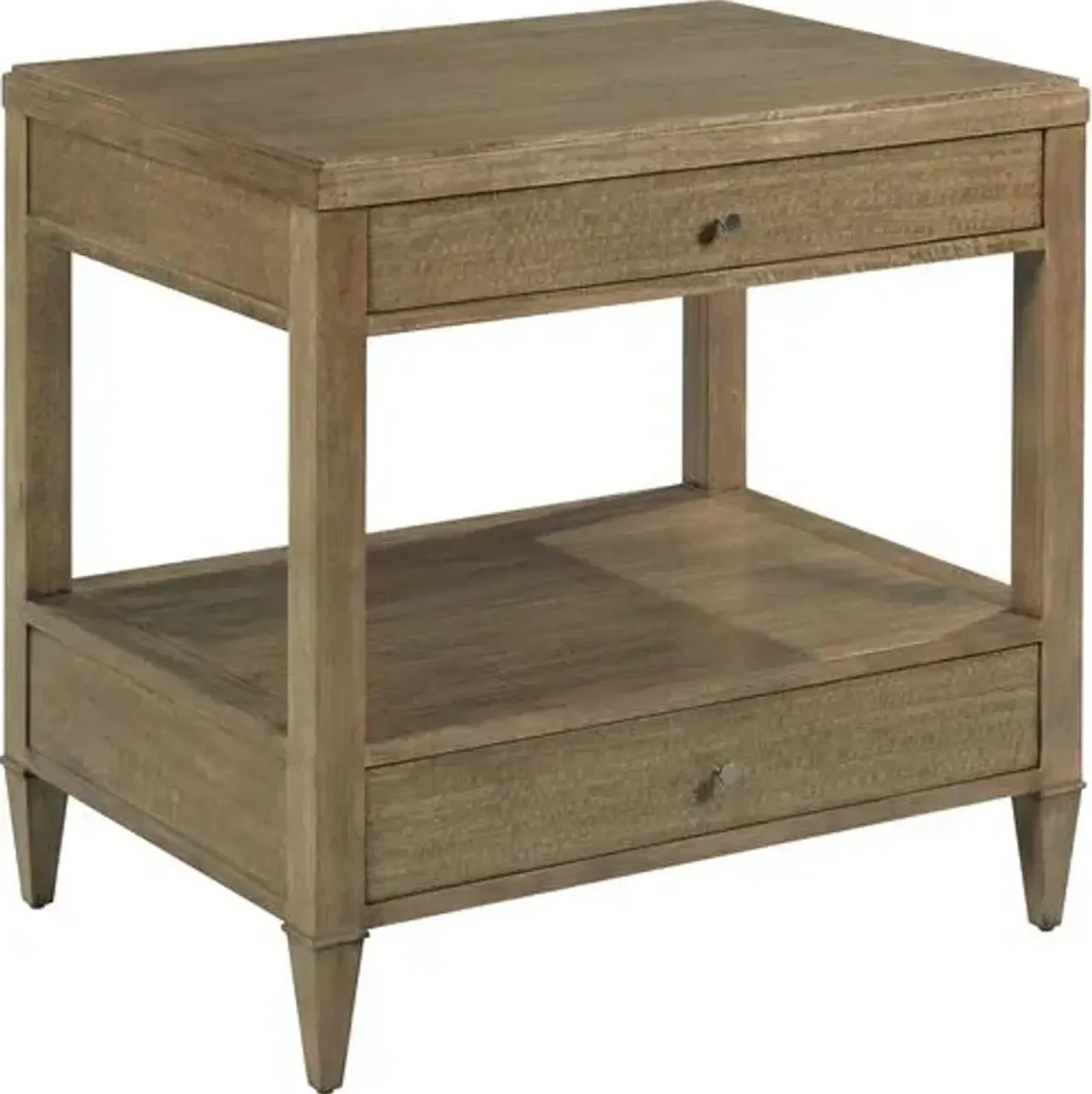 Dotty Bedside Table - Natural/Nickel - Brown