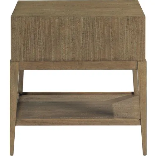 Dotty Side Table - Natural/Brushed Nickel - Brown