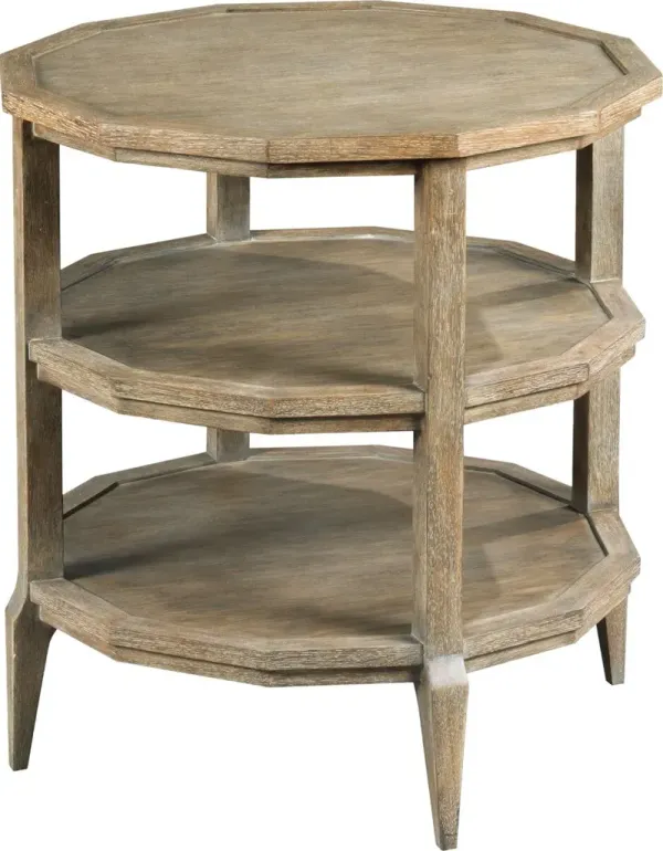 Aneesa Oak Three-Tier End Table, Natural