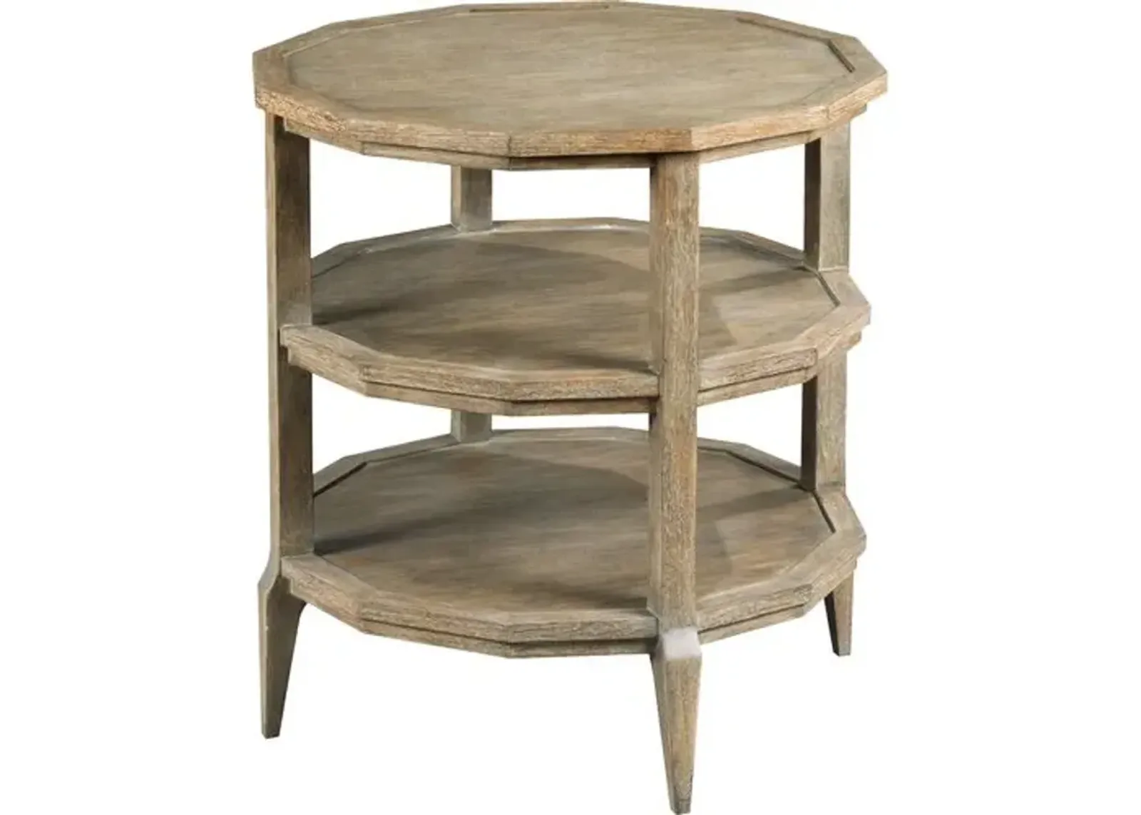 Aneesa Oak Three-Tier End Table - Natural - Beige