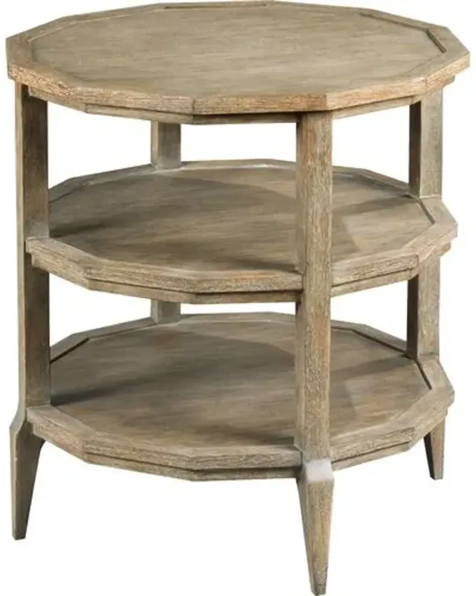 Aneesa Oak Three-Tier End Table - Natural - Beige