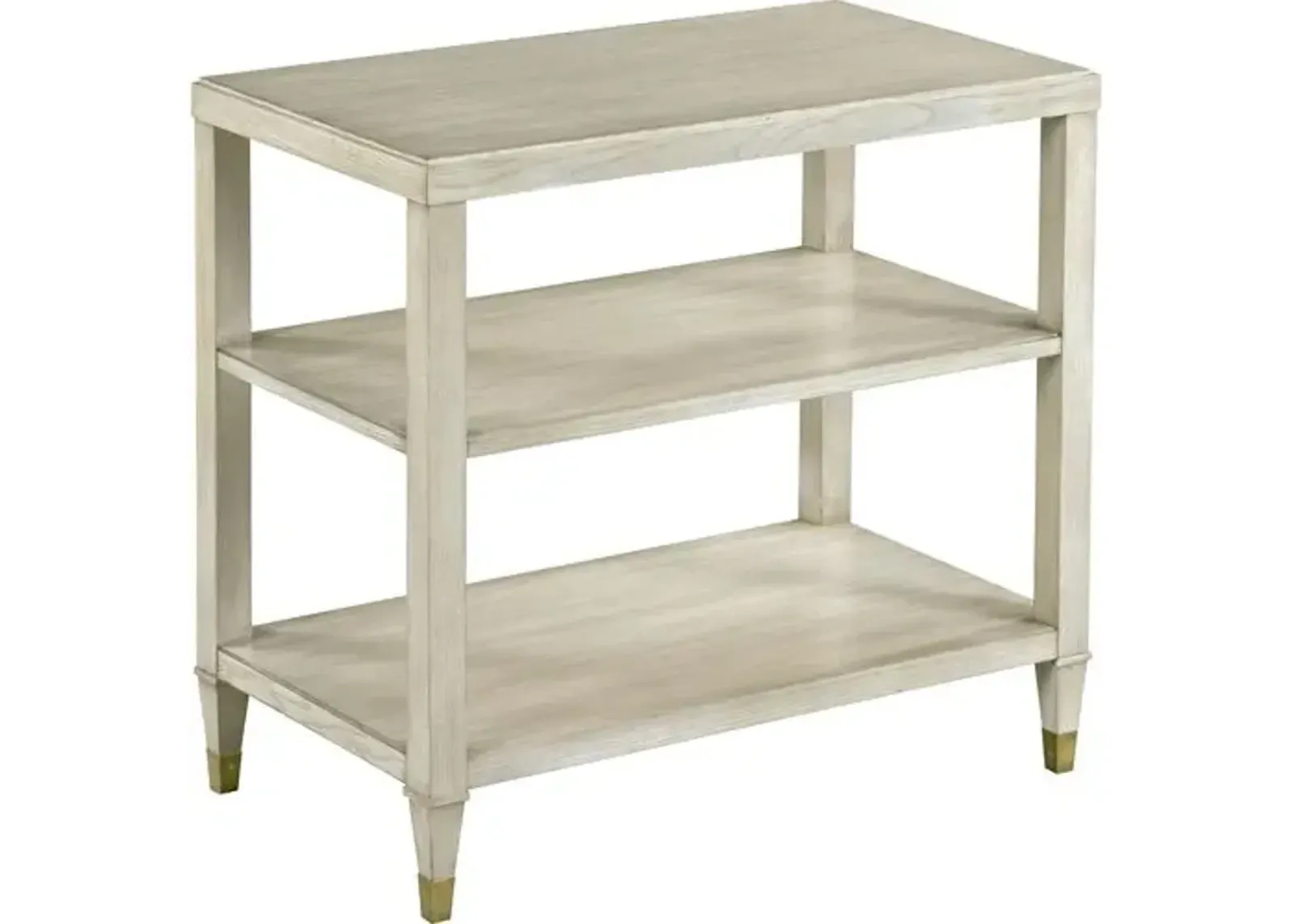 Adele Three-Tier Side Table - Ash/Brass - Beige