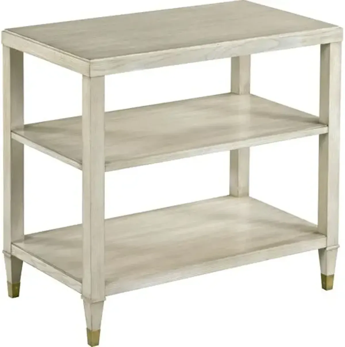 Adele Three-Tier Side Table - Ash/Brass - Beige