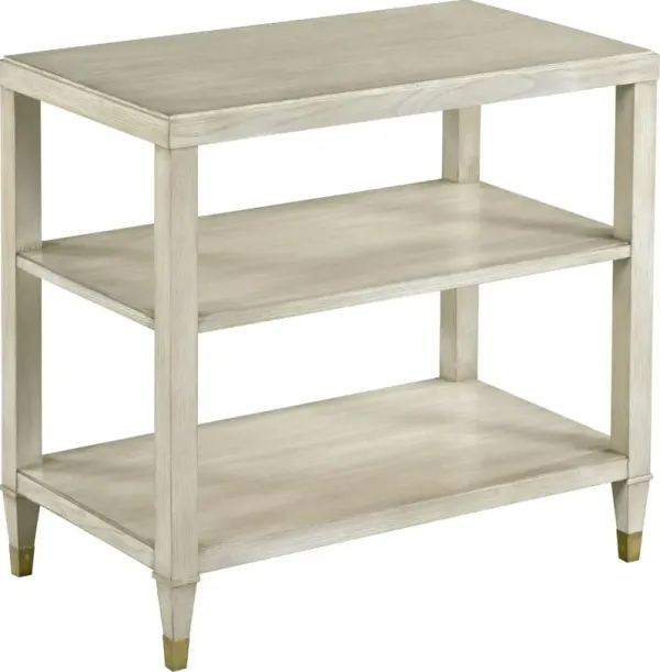 Adele Three-Tier Side Table, Ash/Brass