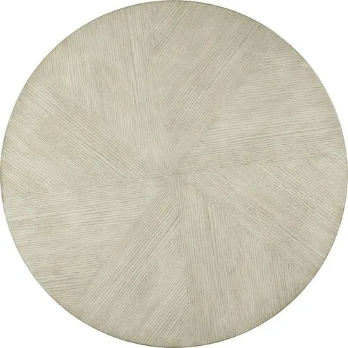 Adele Round Side Table - Ash/Brass - Beige