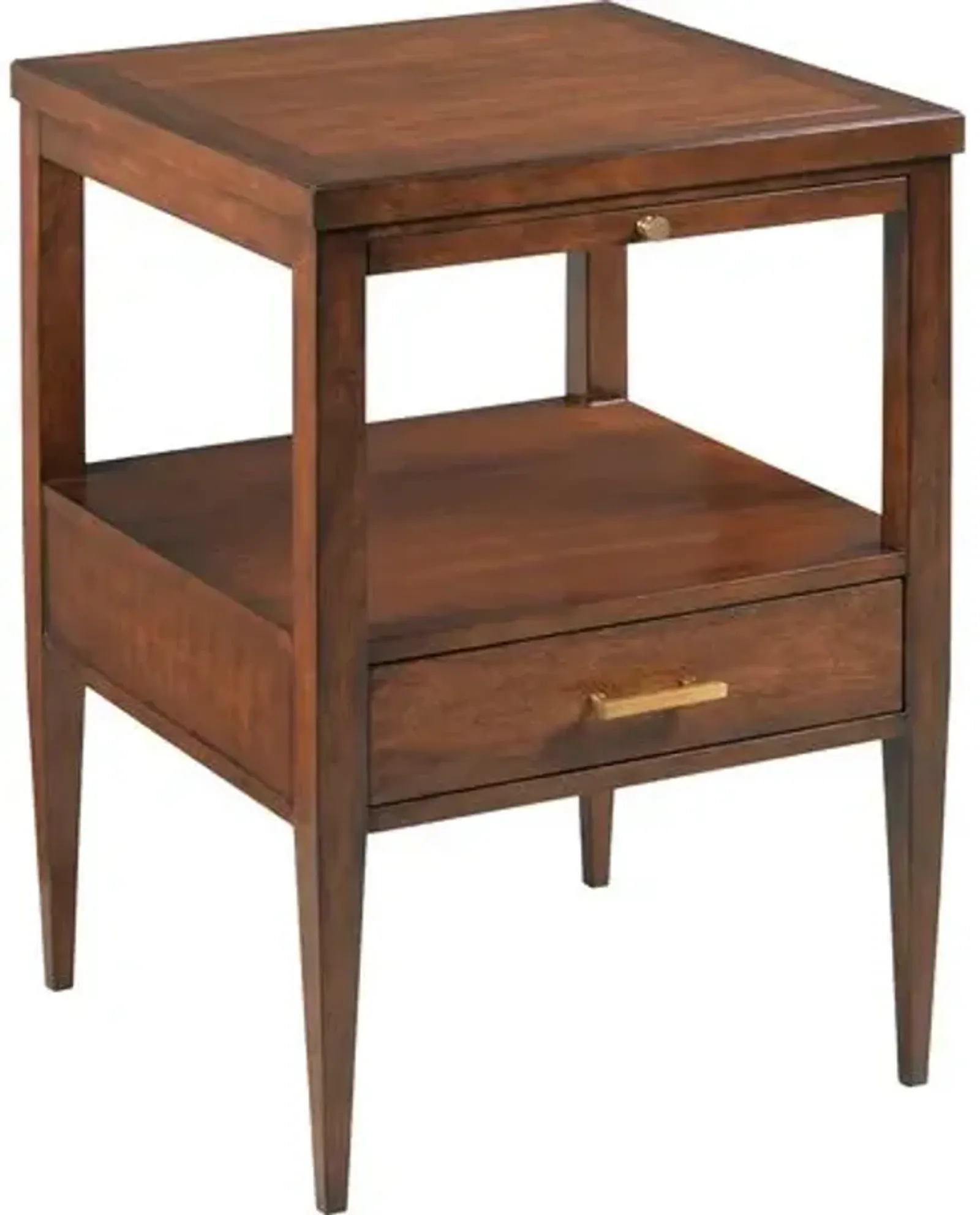 Luca Bedside Table - Cherry Bordeaux/Brass - Brown