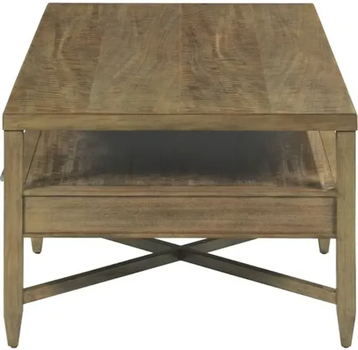 Webb Cocktail Table - Natural/Nickel - Brown