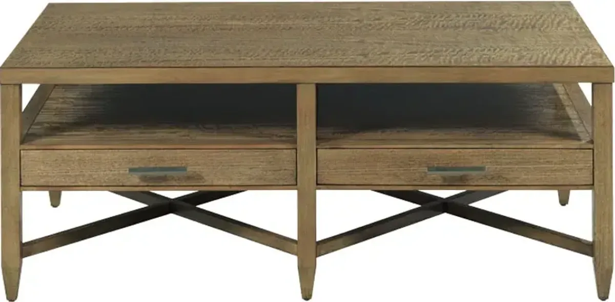 Webb Cocktail Table, Natural/Nickel