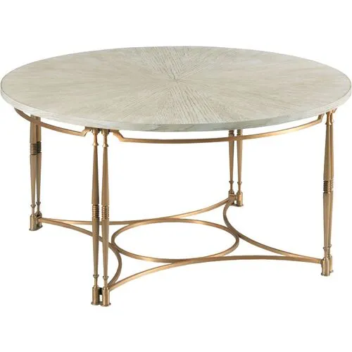 Carolina Cocktail Table - Ash/Brass - Beige