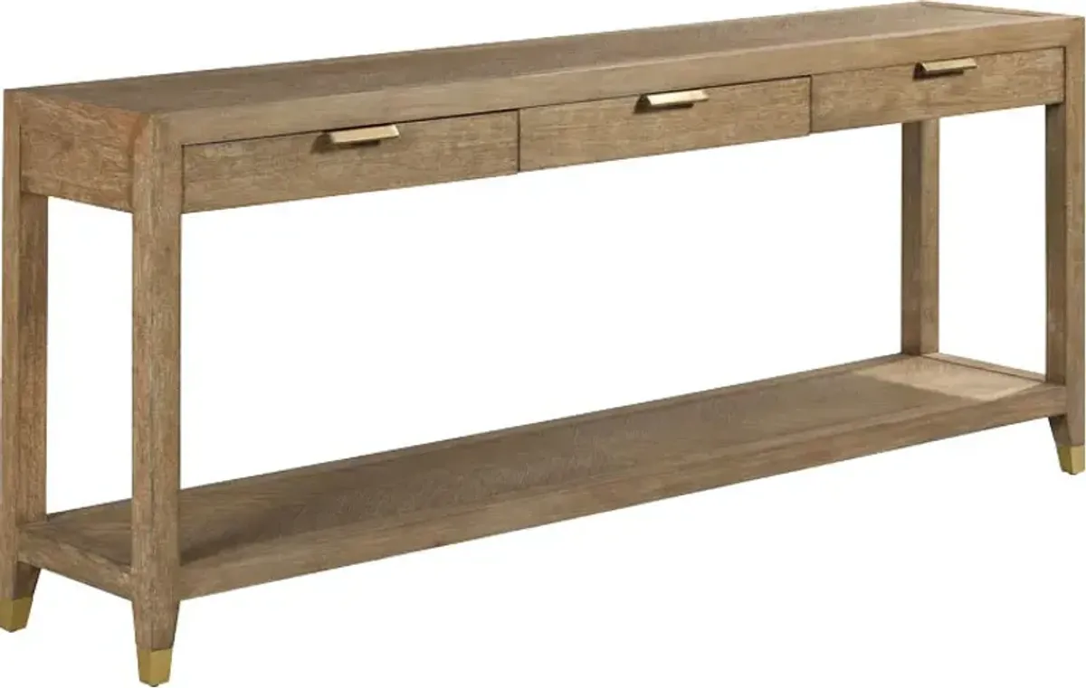 Samantha Console, Natural/Brass