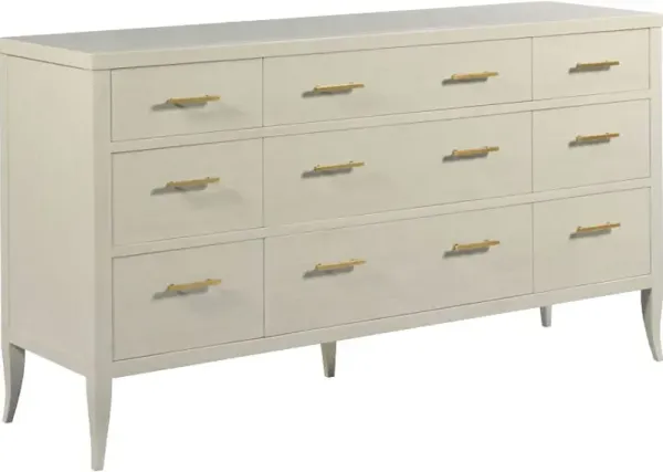 Layla Double Dresser, Graystone/Brass