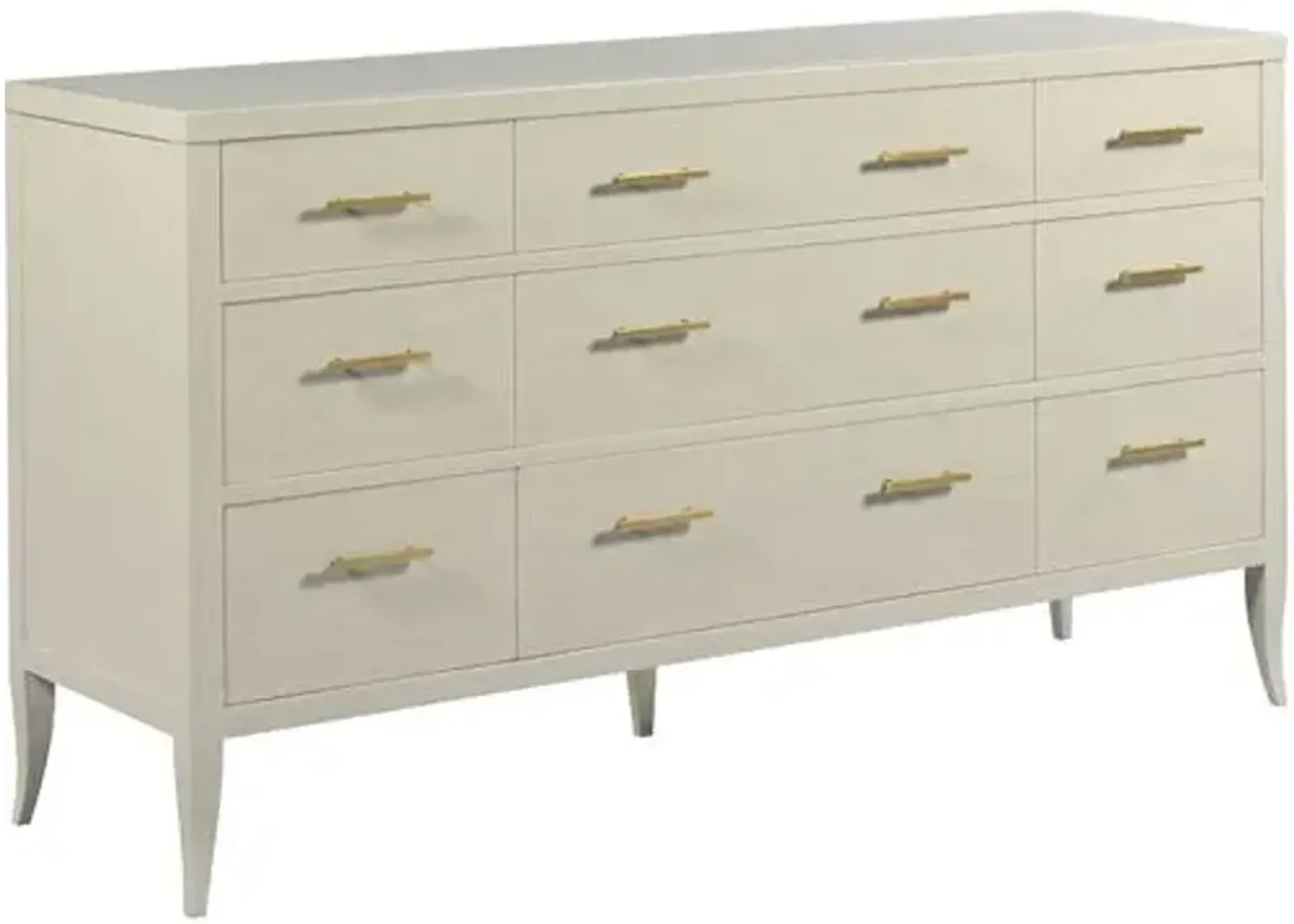 Layla Double Dresser - Graystone/Brass - Ivory