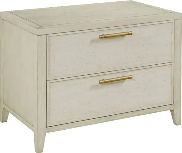 Yasmin Bedside Table, Ash/Brass