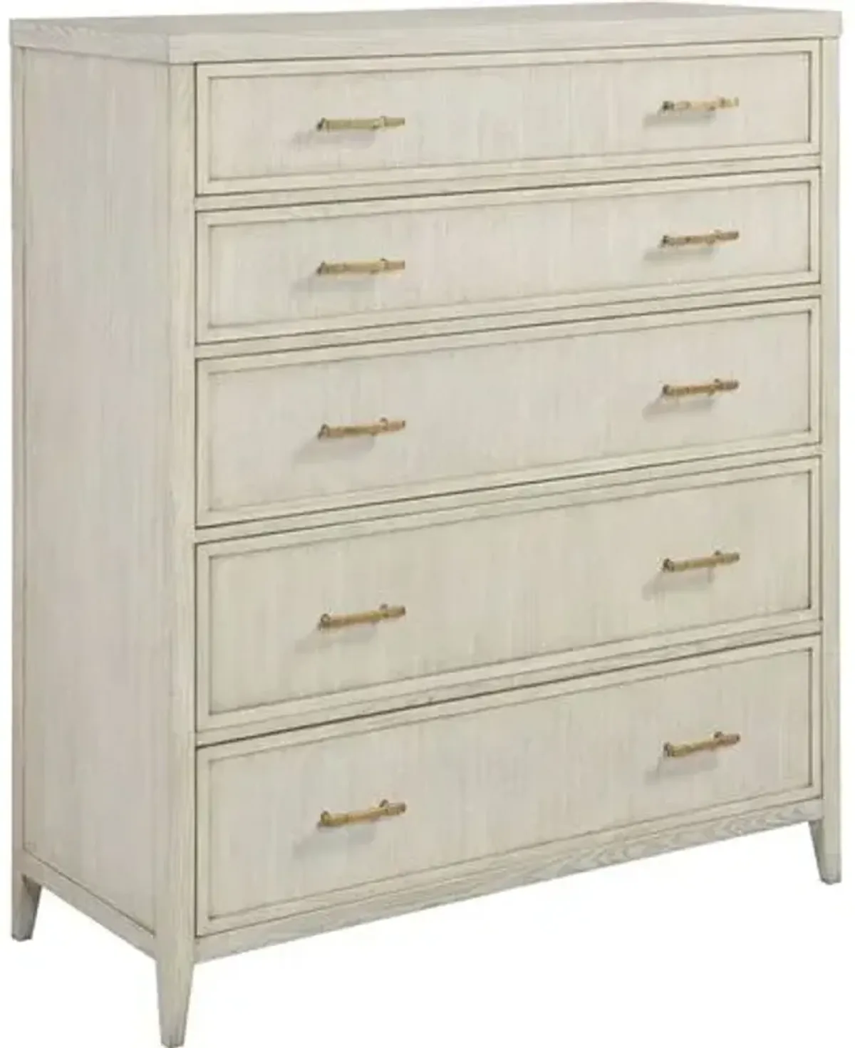 Yasmin 5-Drawer Chest - Ash/Brass - Ivory