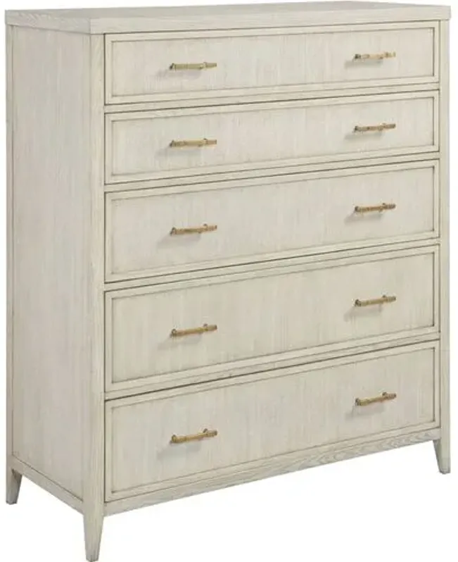 Yasmin 5-Drawer Chest - Ash/Brass - Ivory