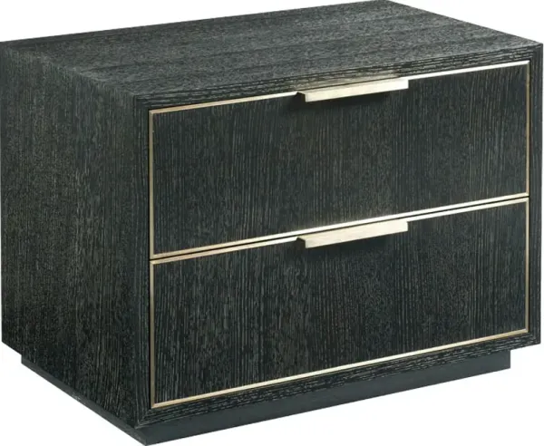 Archer Bedside Chest, Slate/Brass