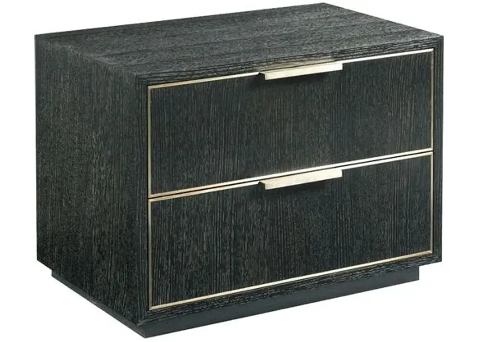 Archer Bedside Chest - Slate/Brass - Black