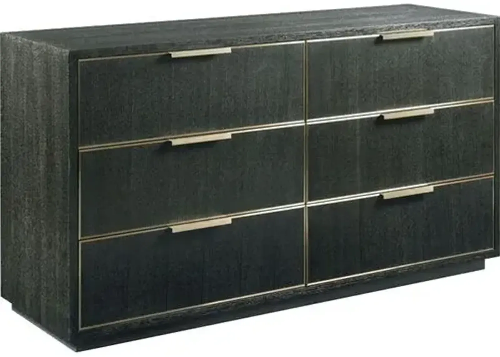 Archer Double Dresser - Slate/Brass - Black