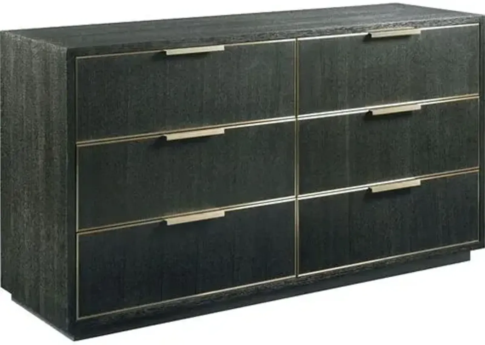 Archer Double Dresser - Slate/Brass - Black