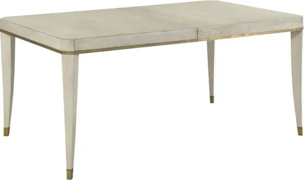 Adele Rectangular 64-104" Extension Dining Table, Ash/Brass