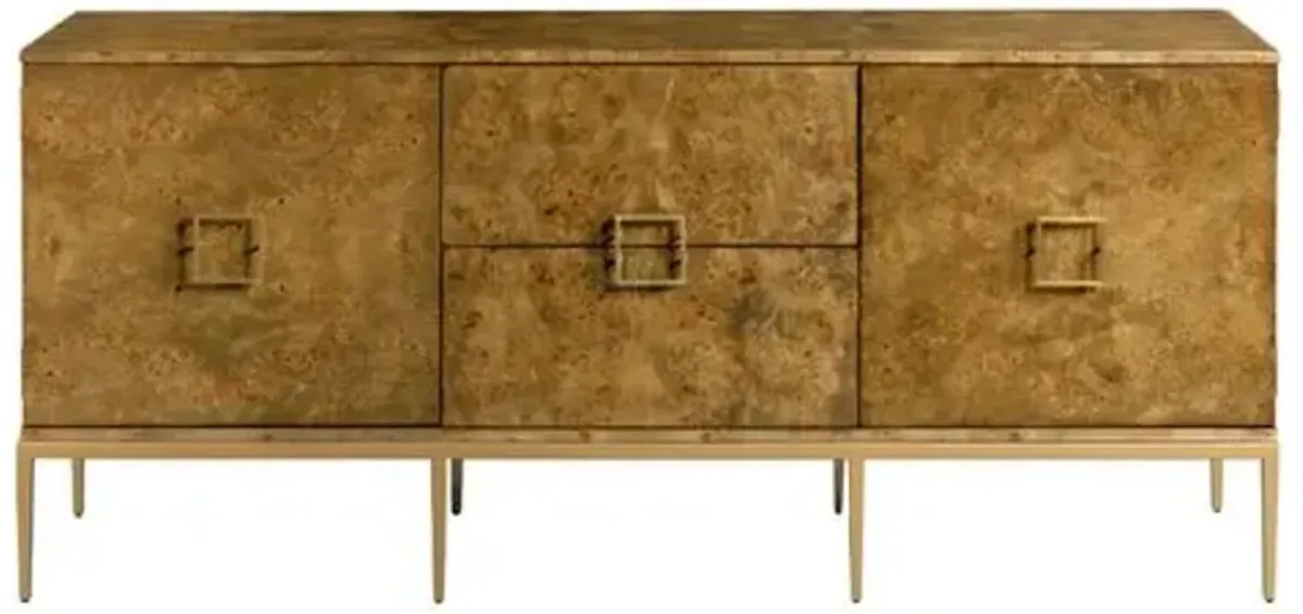 Teagan Cabinet - Burl/Bronze - Brown