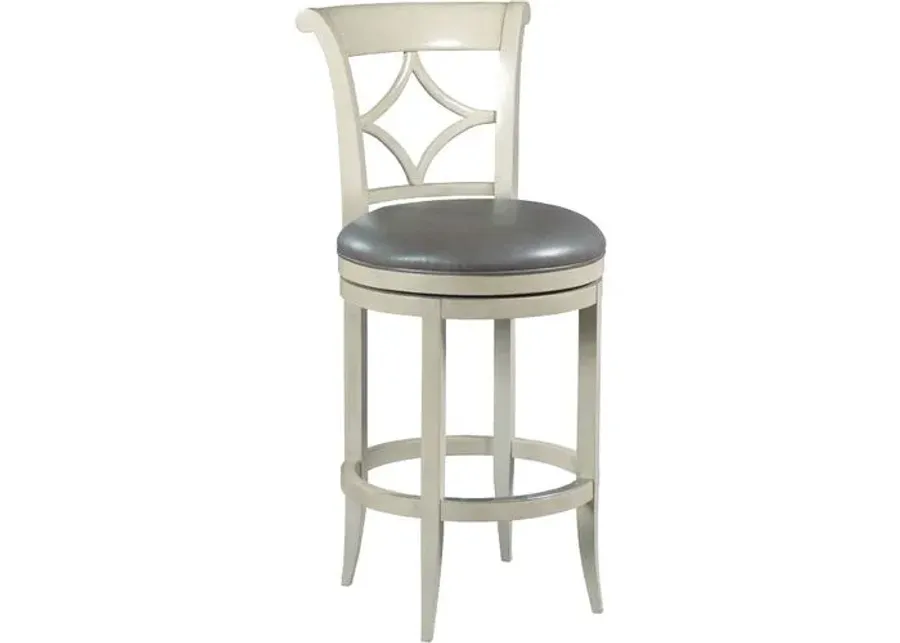 Bella Swivel Barstool - Graystone/Gray Leather