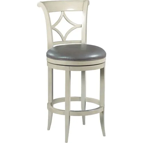 Bella Swivel Barstool - Graystone/Gray Leather