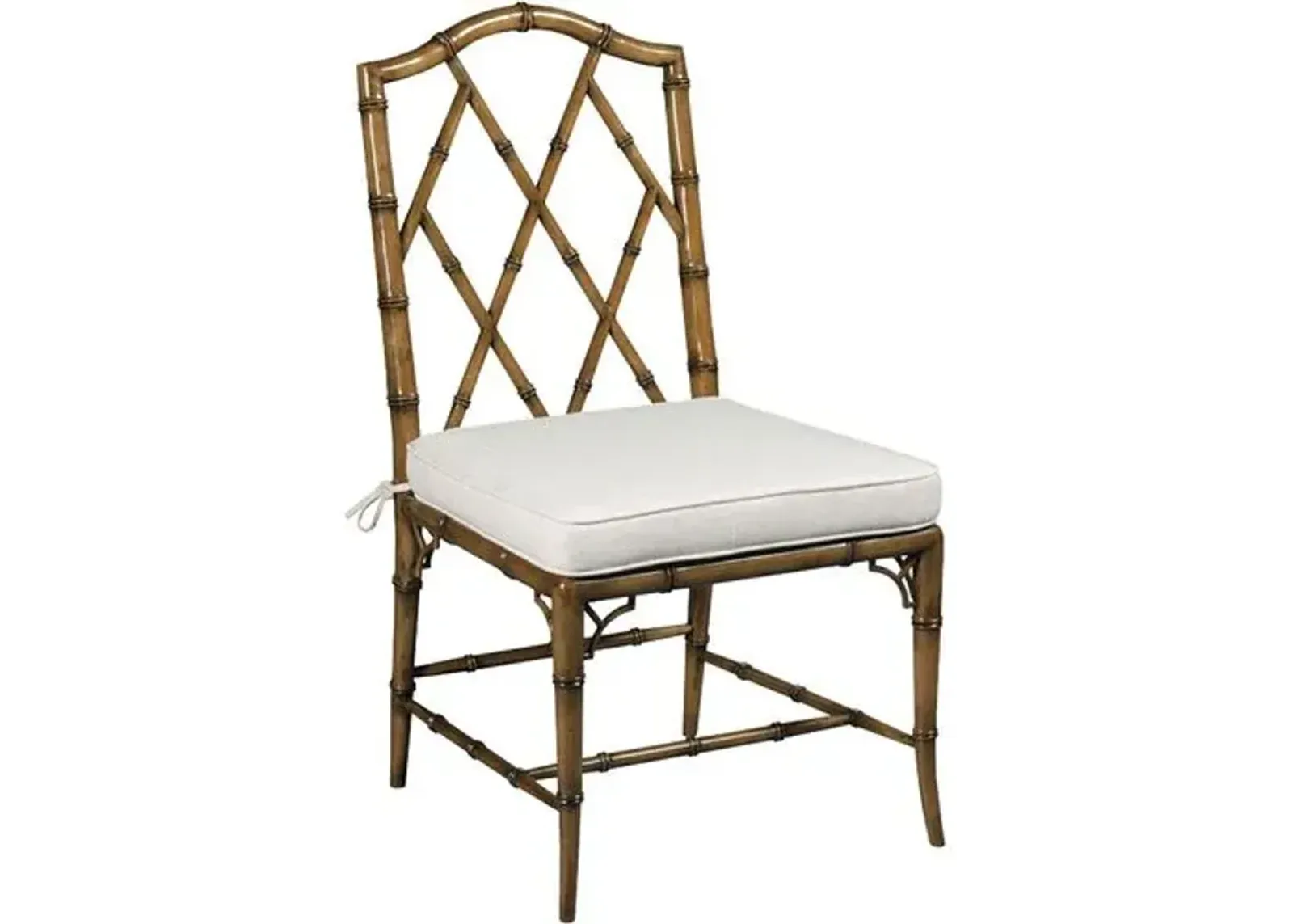 Cinar Faux Bamboo Side Chair - Hazelnut/Linen - Ivory