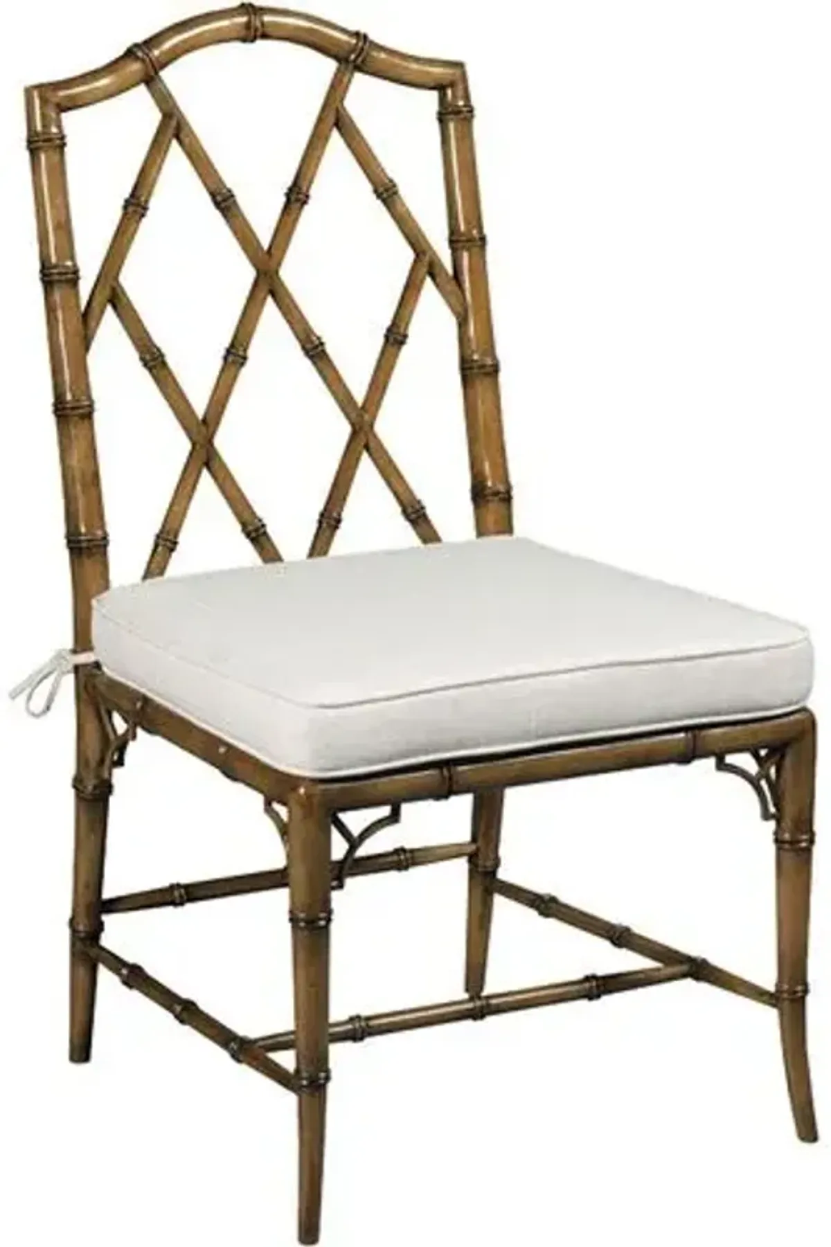 Cinar Faux Bamboo Side Chair - Hazelnut/Linen - Ivory