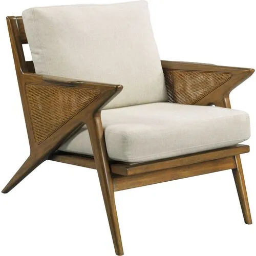 Morris Lounge Chair - Hazelnut/Linen - Ivory