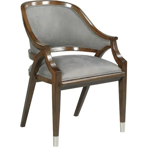 Tango Leather Curve Back Chair - Mink/Gray