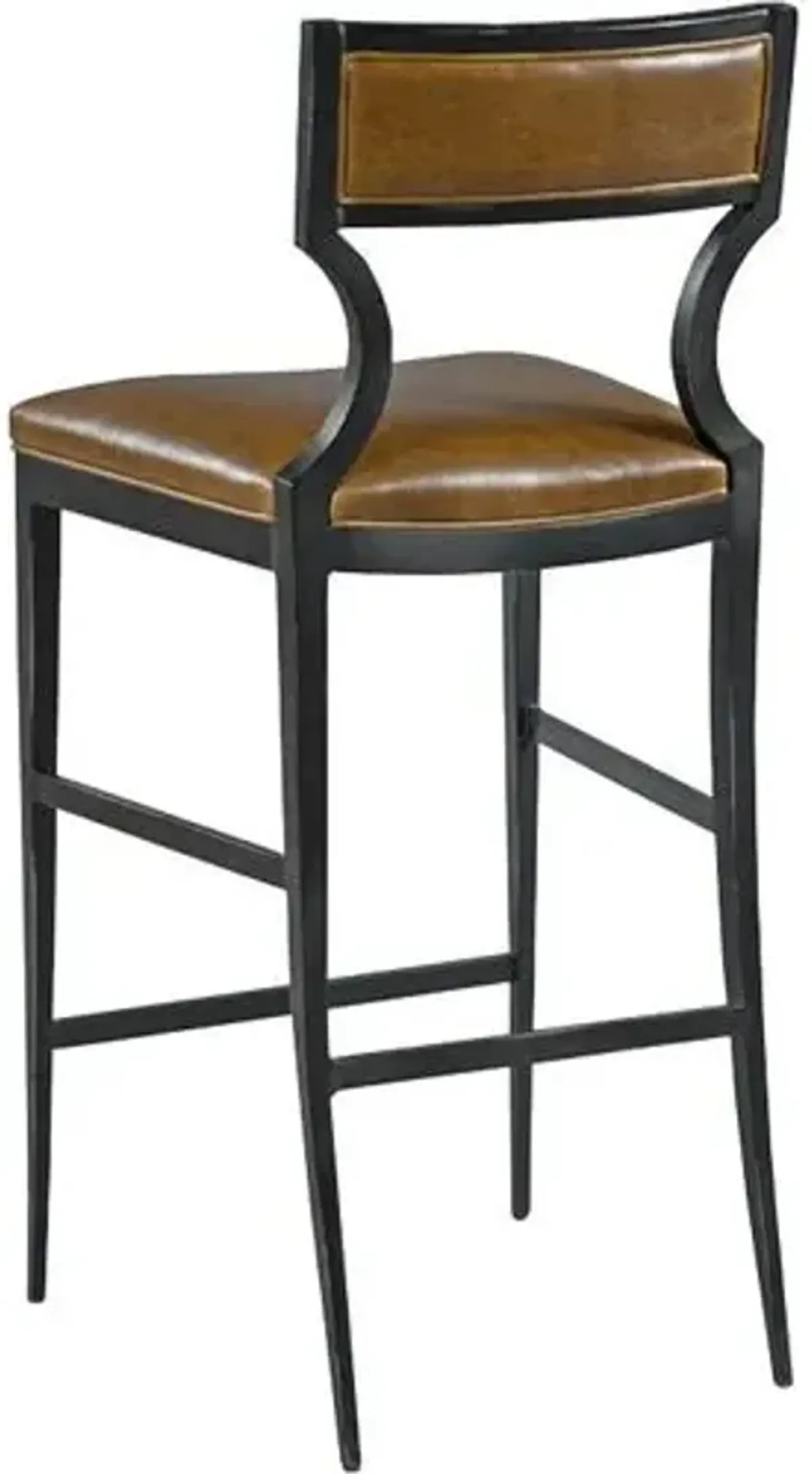 Raylan Leather Barstool - Brown
