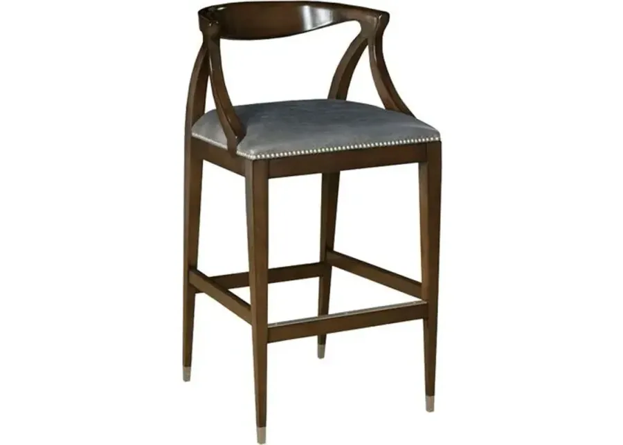 Tango Leather Barstool - Mink/Gray