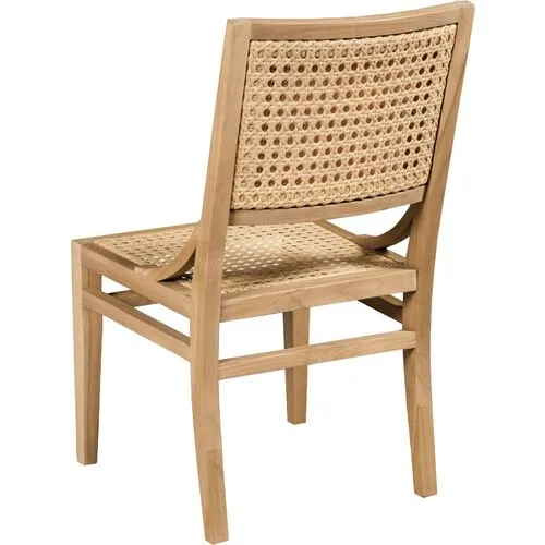 Quinn Outdoor Woven Dining Chair - Teak - Beige