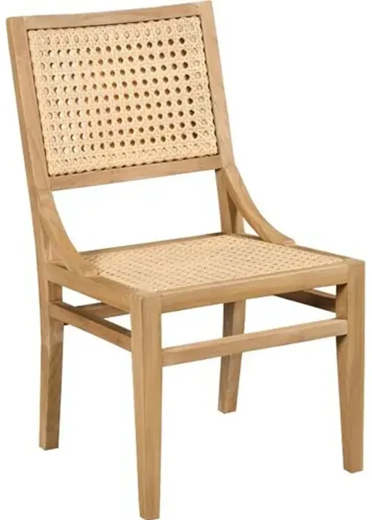 Quinn Outdoor Woven Dining Chair - Teak - Beige