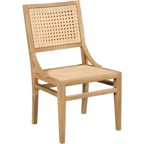 Quinn Outdoor Woven Dining Chair - Teak - Beige