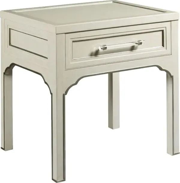Bryn Side Table, Ivory/Nickel