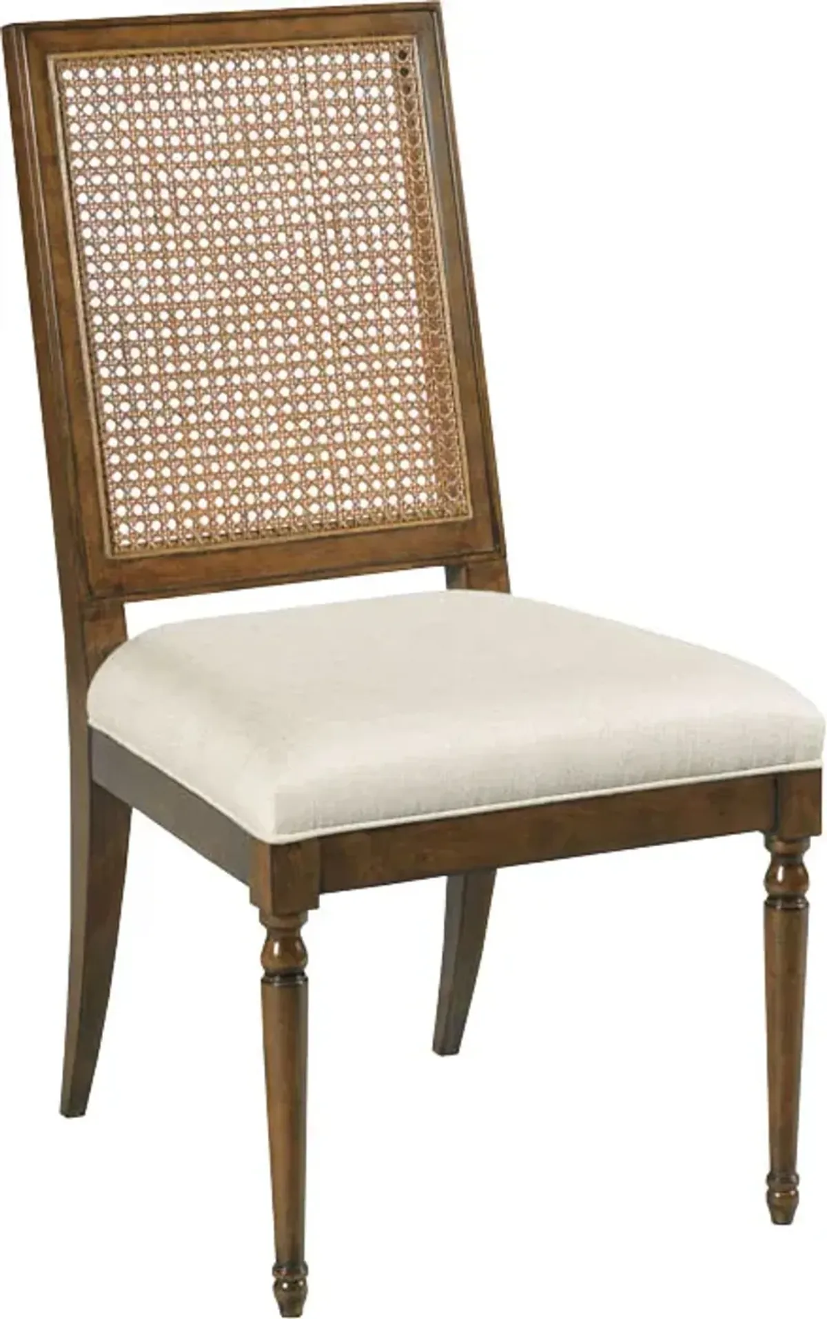 Mariana Cane Dining Chair, Brown/Natural Linen