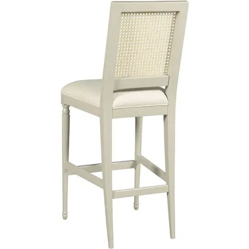 Mariana Cane Barstool - Graystone/Natural Linen - Ivory