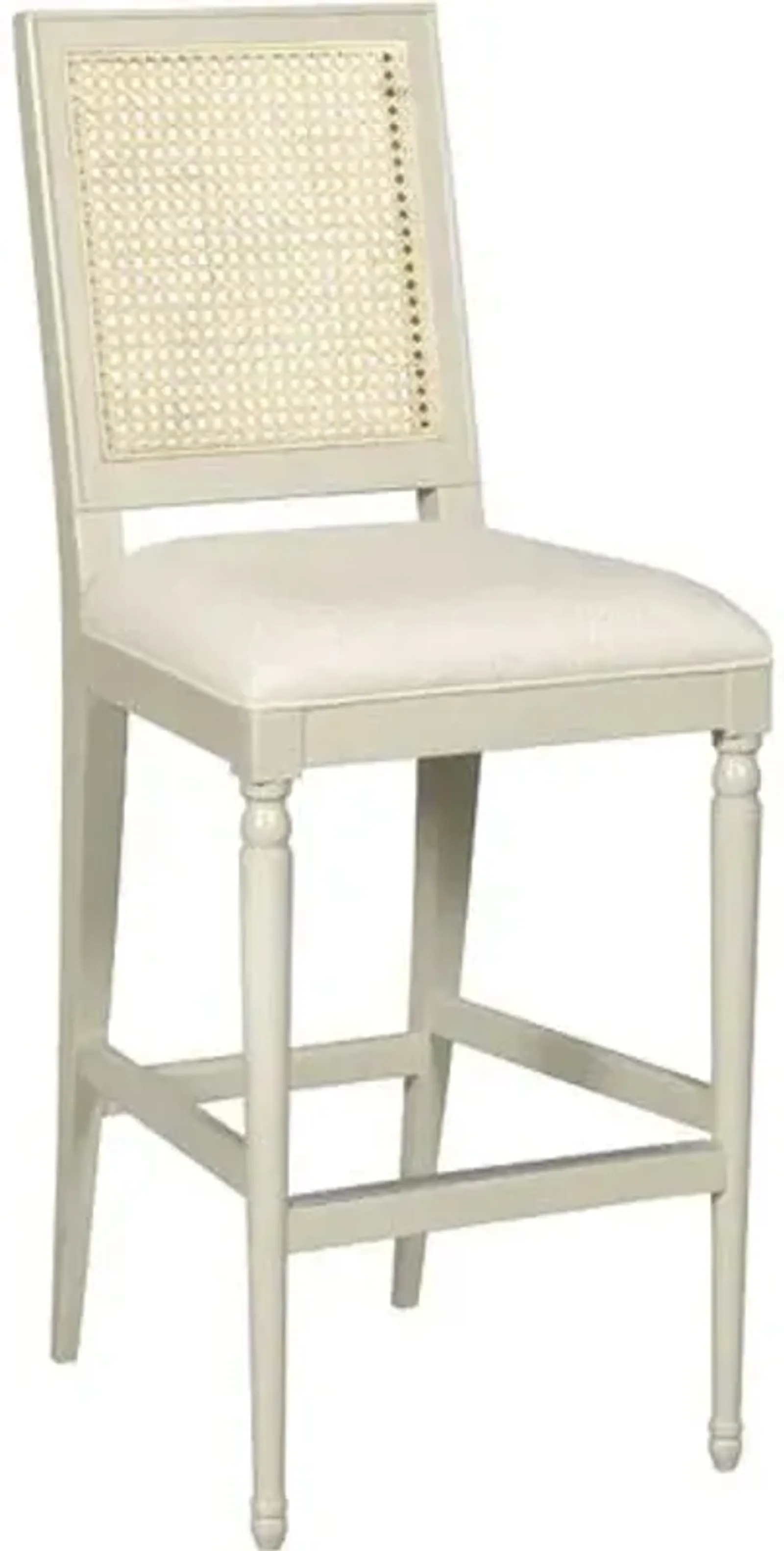 Mariana Cane Barstool - Graystone/Natural Linen - Ivory