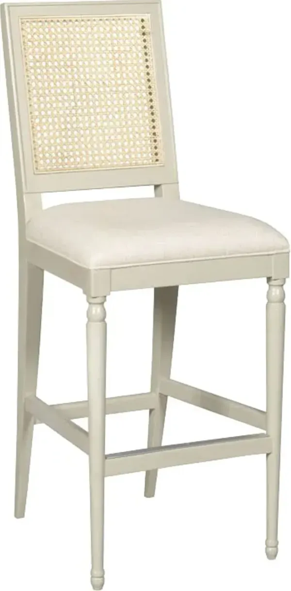 Mariana Cane Barstool - Graystone/Natural Linen - Ivory