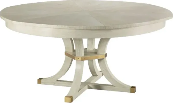 Nicoletta Expandable 66-84" Round Dining Table - Ash/Brass