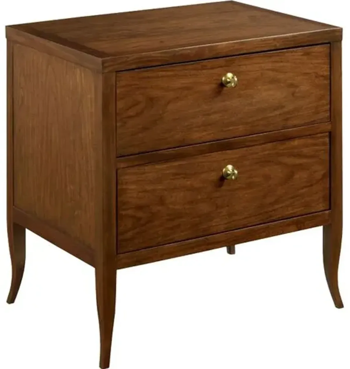 Thompson Petite Bedside Chest - Cherry/Brass - Brown