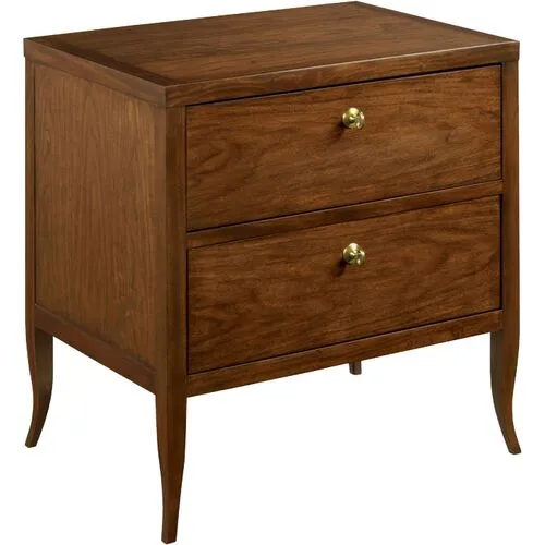 Thompson Petite Bedside Chest - Cherry/Brass - Brown