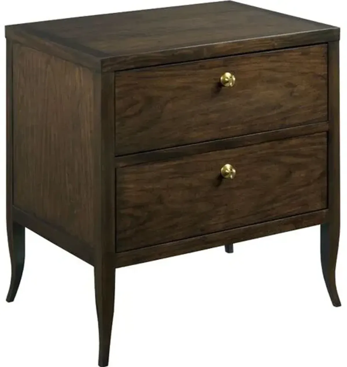 Thompson Petite Bedside Chest - Mink/Brass - Brown