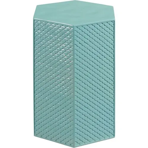 Marina Scallop Drink Table - Aqua - Blue