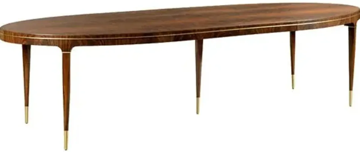 Archer Extension Dining Table - Mahogany/Brass