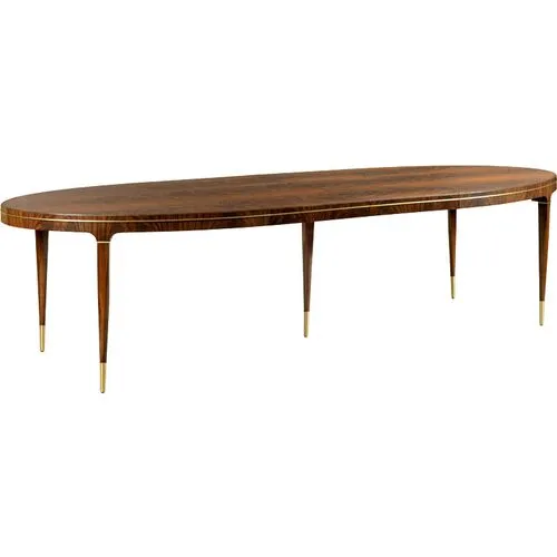 Archer Extension Dining Table - Mahogany/Brass