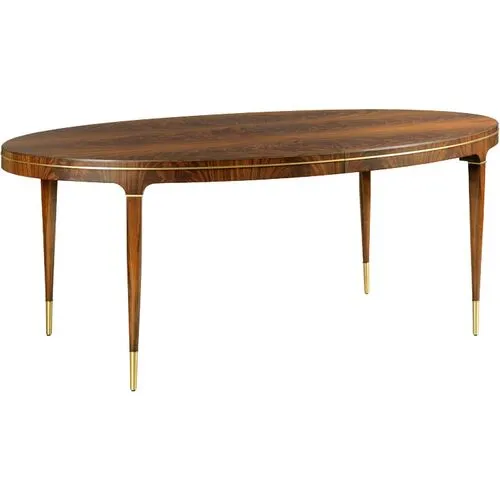 Archer Extension Dining Table - Mahogany/Brass